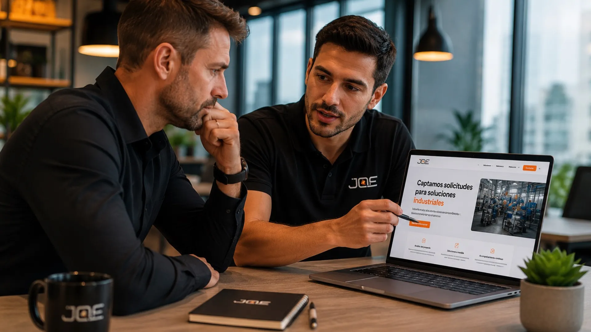 Empresario evaluando junto a un especialista si necesita contratar una Landing Page para una campaña o captación importante
