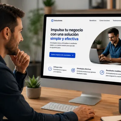 Empresario obteniendo más resultados gracias a una landing page de alta conversión diseñada para aprovechar mejor cada visita